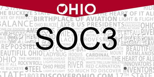 SOC3 Ohio License Plate