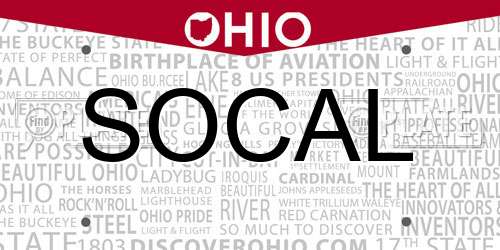 SOCAL Ohio License Plate
