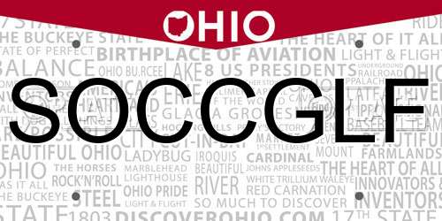 SOCCGLF Ohio License Plate