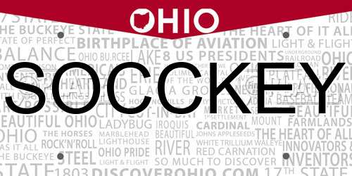 SOCCKEY Ohio License Plate