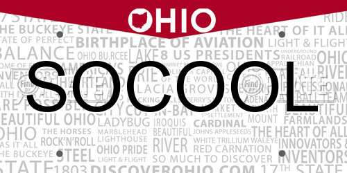 SOCOOL Ohio License Plate