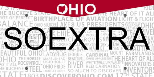 SOEXTRA Ohio License Plate