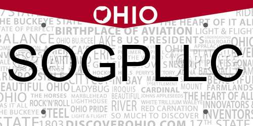 SOGPLLC Ohio License Plate