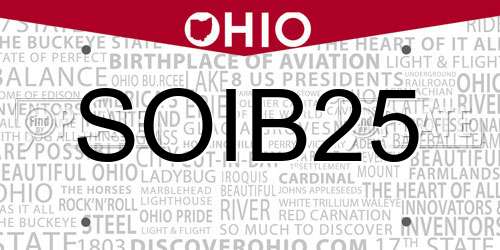 SOIB25 Ohio License Plate
