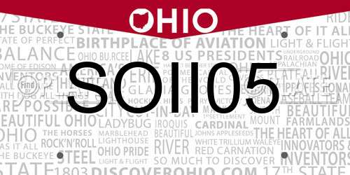 SOII05 Ohio License Plate