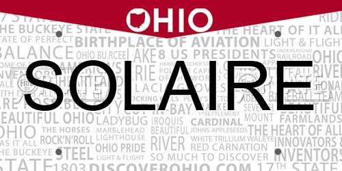 SOLAIRE Ohio License Plate