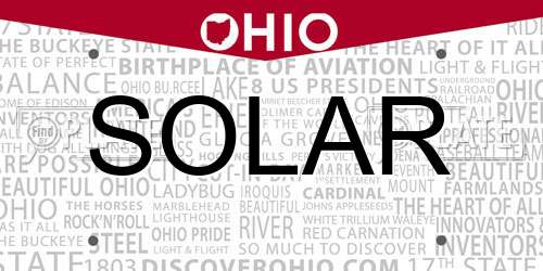 SOLAR Ohio License Plate