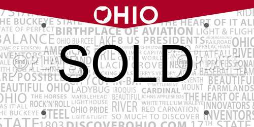 SOLD Ohio License Plate