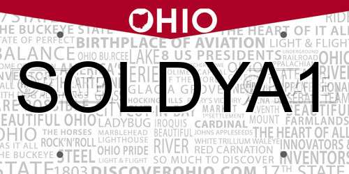 SOLDYA1 Ohio License Plate