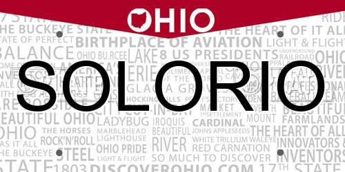 SOLORIO Ohio License Plate