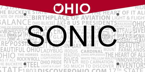 SONIC Ohio License Plate