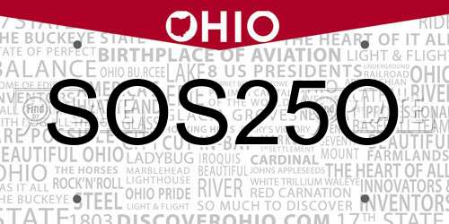 SOS25O Ohio License Plate