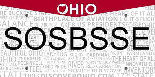 SOSBSSE Ohio License Plate