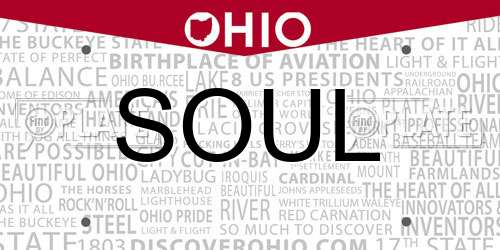 SOUL Ohio License Plate