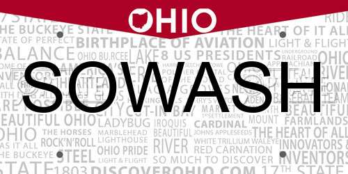 SOWASH Ohio License Plate