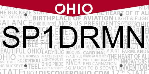SP1DRMN Ohio License Plate