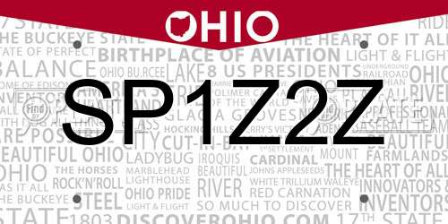 SP1Z2Z Ohio License Plate