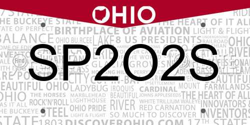 SP2O2S Ohio License Plate