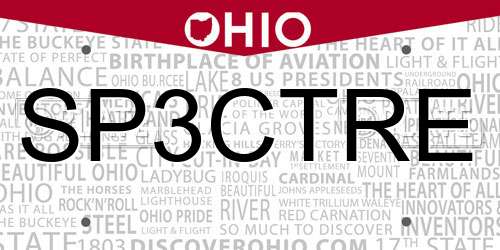 SP3CTRE Ohio License Plate
