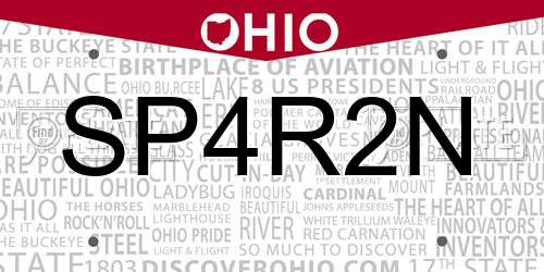 SP4R2N Ohio License Plate