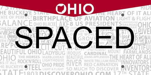 SPACED Ohio License Plate