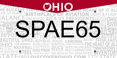 SPAE65 Ohio License Plate