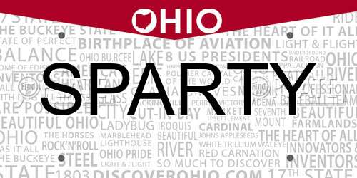 SPARTY Ohio License Plate