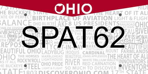 SPAT62 Ohio License Plate