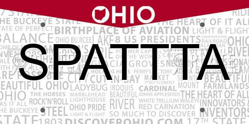 SPATTTA Ohio License Plate