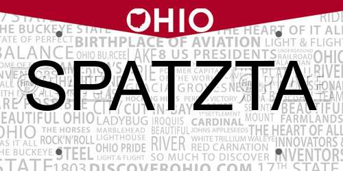 SPATZTA Ohio License Plate