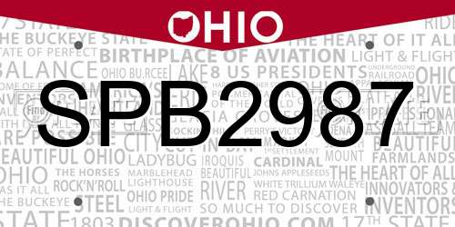 SPB2987 Ohio License Plate