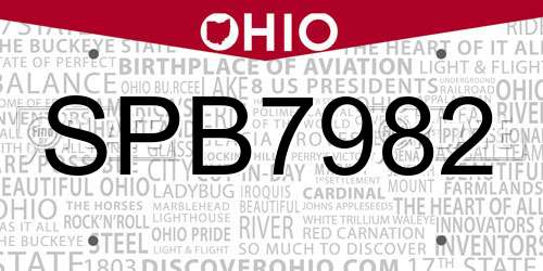 SPB7982 Ohio License Plate
