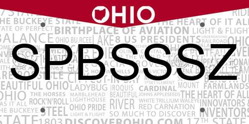 SPBSSSZ Ohio License Plate