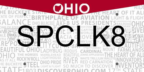 SPCLK8 Ohio License Plate