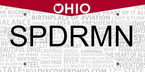 SPDRMN Ohio License Plate