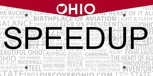 SPEEDUP Ohio License Plate