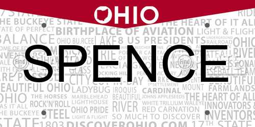 SPENCE Ohio License Plate