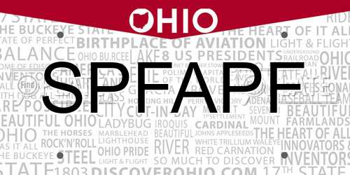 SPFAPF Ohio License Plate