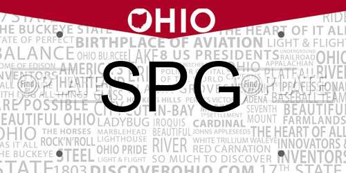 SPG Ohio License Plate