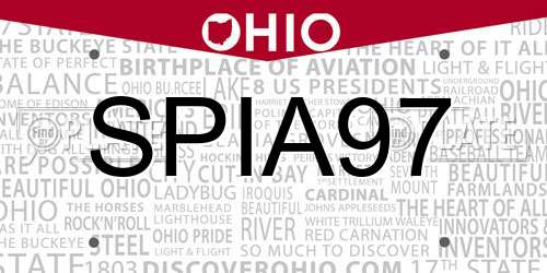 SPIA97 Ohio License Plate