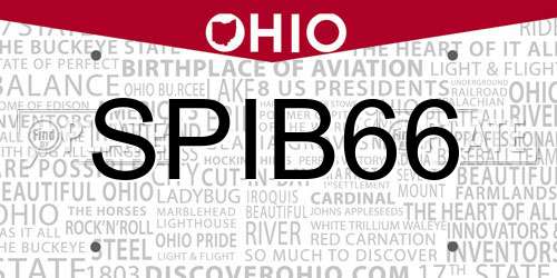 SPIB66 Ohio License Plate