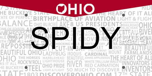 SPIDY Ohio License Plate