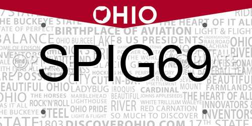 SPIG69 Ohio License Plate