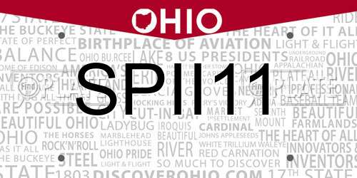 SPII11 Ohio License Plate