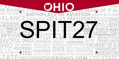 SPIT27 Ohio License Plate