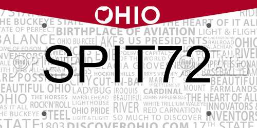 SPIT72 Ohio License Plate