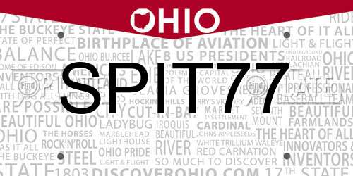 SPIT77 Ohio License Plate