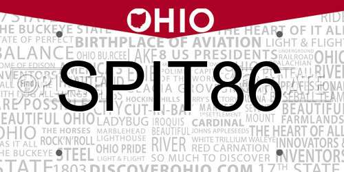 SPIT86 Ohio License Plate