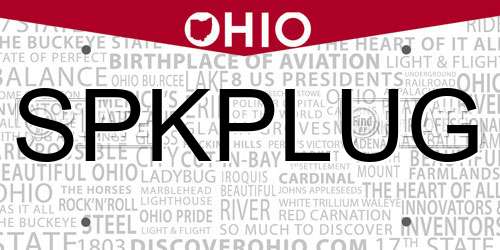 SPKPLUG Ohio License Plate