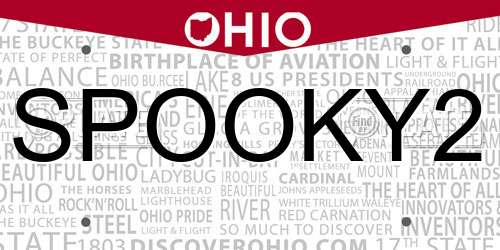 SPOOKY2 Ohio License Plate
